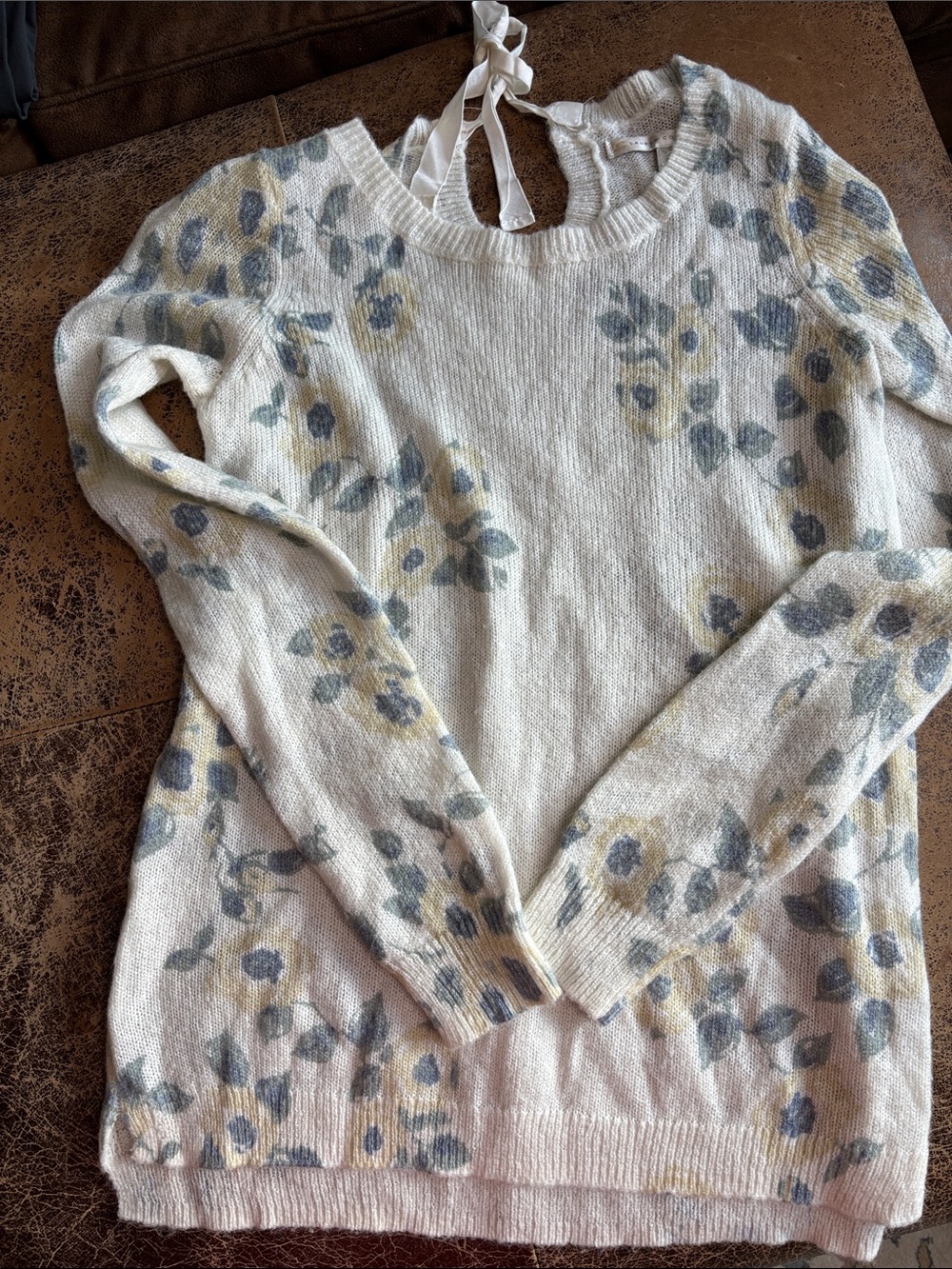 Women’s Cream Floral Crewneck Sweater